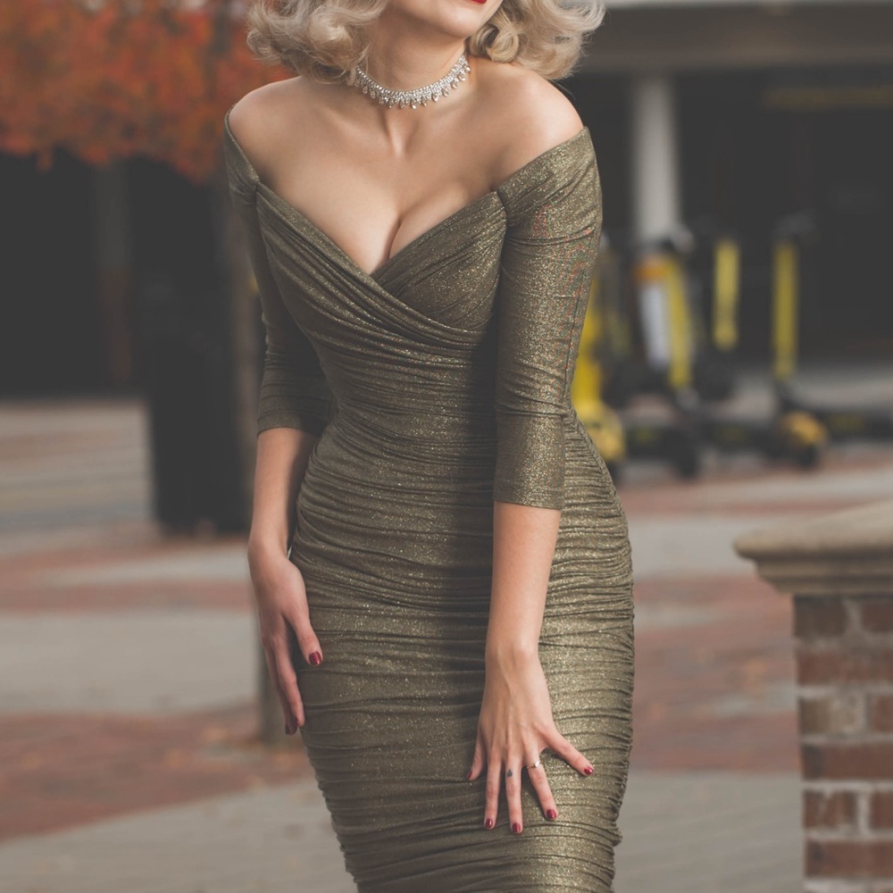 Gold Lurex Monica wiggle